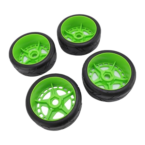 POENVFPO 4PCS RC Rallye -Reifen, 17 Mm Plastik 1/8 RC -Autobahnreifen, Robuste Festigkeit und Haltbarkeit, für die Straße und die Straße Abseits der Straße (Green) von POENVFPO