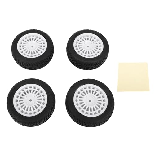 POENVFPO 4pcs 1/10 Flat Run Racer Car Tyres Umwandlung in 1/16 Rallye -Reifen 75x28mm Multi -Spoke Perforiertes Symmetrisches Muster (White) von POENVFPO