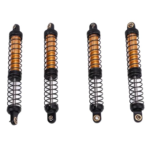 POENVFPO 4pcs 110 Mm RC -Stoßdämpfer, Dual -Bühnen -Fernbedienungsschockdämpfer für 1/10 RC Crawler Car Upgrade -Teile (Gold) von POENVFPO