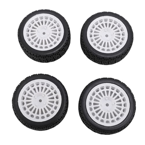 POENVFPO 4pcs 70 Mm Rallye -Autorreifen, Plastik -RC -Auto -Labyrinth -Reifenradrand für TT01 XV02 (White) von POENVFPO