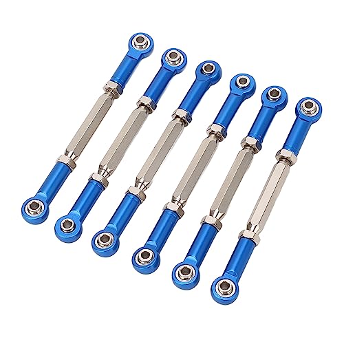 6 Stück 88 Mm Verstellbare Spannschlossstangengestängeteile aus Aluminiumlegierung, RC-Car-Schubstangen RC-Car-Upgrade-Zubehör für Autos (Blue) von POENVFPO