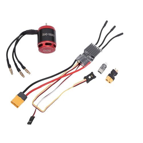 POENVFPO Bürstenloser ESC -Motorsatz, 1850 KV 80A Compact ESC, 1/8 -Skala -Autos mit BEC, USB -Anschluss, vor Kabelgebundene Kabel, Kompatibel mit Axialer SCX10 RC -Crawler -Teilen, von POENVFPO