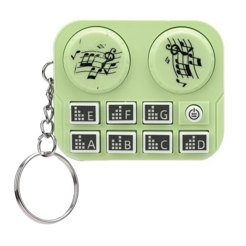 POENVFPO DJ Disc Player Keychain, Tragbares DJ -Keyring -Musikzubehör mit Automatischen Spielen und Self -Press -Modi (Gelbgrün) von POENVFPO