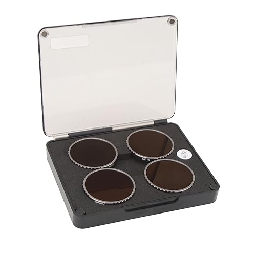 POENVFPO Drohnenkamera-Objektivfilter-Set, ND8 ND16 ND32 ND64 Neutraldichtefilter-Set mit Mehrschichtigem Nano-Beschichtungsprozess und Anti-Rutsch-Zahnrädern von POENVFPO