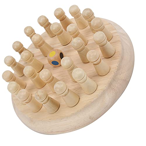 POENVFPO Holzgedächtnis Schachspiel Spielzeugfarbe Cognitive Board Bildung für Familienspaß von POENVFPO