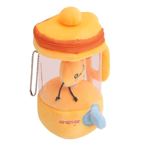 POENVFPO Juicer Plush Toy with Drawstring Mechanism, Cute Stuffed Soft Cartoon Pendant Rotating Keychain for Bag (ORANGE) von POENVFPO