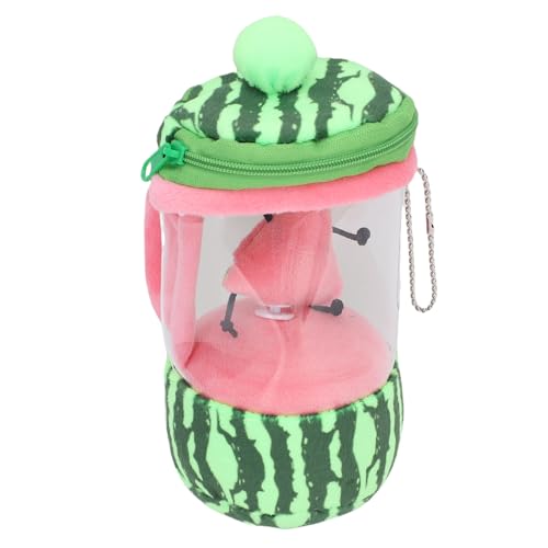 POENVFPO Juicer Plush Toy with Drawstring Mechanism, Cute Stuffed Soft Cartoon Pendant Rotating Keychain for Bag (Wassermelone) von POENVFPO