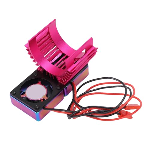 POENVFPO RC -Auto Motor Double Kühllüfter Kühlkörper, Dual -Lüfter -Design für 380 540 550 3650 3660 3674 Motor DC 7V Hohe Drehzahl (Rosa farbenfroh) von POENVFPO