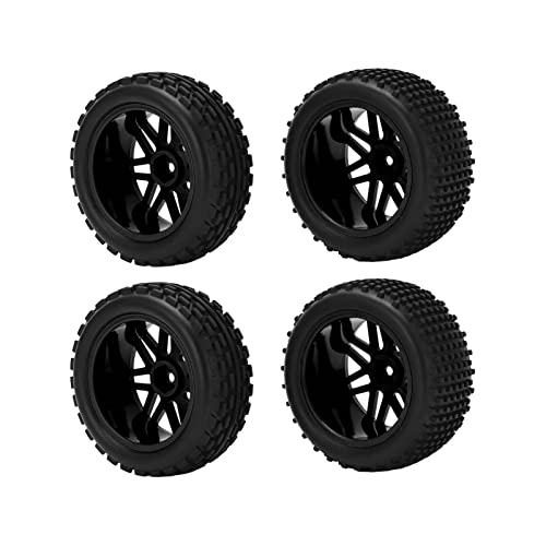 POENVFPO RC-Autorreifen 86mm Gummi All-Terrain Offroad-Reifen für 1/10-Skala-RC-Autos mit Erhöhter Stabilitätswiderstand Ausgezeichneter Griffleistung, das mit Wltoys Redcat Kompatibel Ist (Black) von POENVFPO