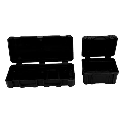 POENVFPO RC -Autowerkzeug- und Gepäckbox -Set, Hohe Simulation RC -Speicherbox mit Aufkleber für die Dekoration (Black) von POENVFPO