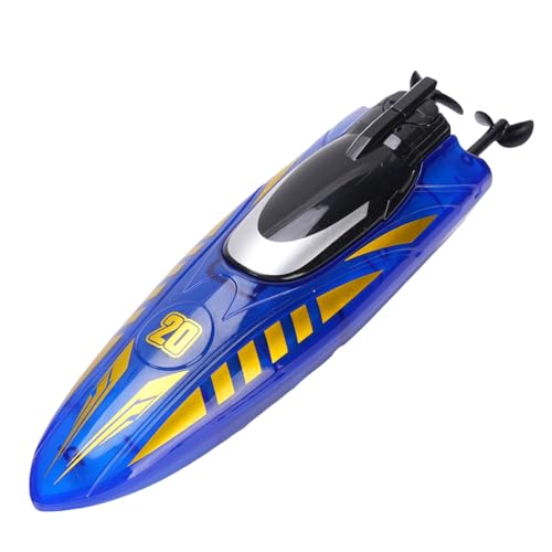 POENVFPO RC -Boote für Erwachsene, Doppelseitiges Fahren des Fernbedienungskontrollboots mit Wasserdichtem Motor und Licht für Pools und Seen (Blue) von POENVFPO
