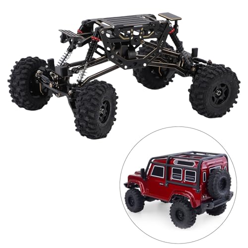 POENVFPO RC Car Frame Kit, Messing Zusammengebautes RC -Auto -Chassis -Rahmen -Upgrade -Kit für Axial 1/24 AX24 4WS XC Crawler Truck für Hobbyisten von POENVFPO