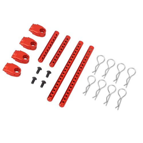 POENVFPO RC Car Shell Post, Aluminiumlegierung RC -Karosseriemontal -Säule mit R -Stiften füR 1/10 Straßennetzmodellauto (Rot) von POENVFPO