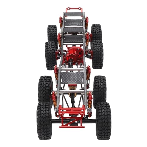 POENVFPO RC -Chassis, 8x8 Kohlefaser -RC -Automotionsrahmen für SCX24, Ersatzkit mit Niedrigem Zentrum -Schwerkraft (Schwarz Rot) von POENVFPO