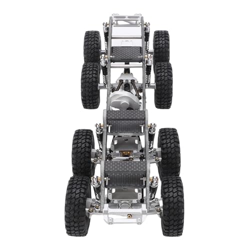 POENVFPO RC -Chassis, 8x8 Kohlefaser -RC -Automotionsrahmen für SCX24, Ersatzkit mit Niedrigem Zentrum -Schwerkraft (schwarzes Silber) von POENVFPO