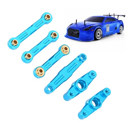 POENVFPO RC -Lenkungsstange, Leichtmetalllenkbaugruppe mit Schrauben und Lagern Upgrade -Teile Einfache Installation für TT02 RC -Auto (Blue) von POENVFPO