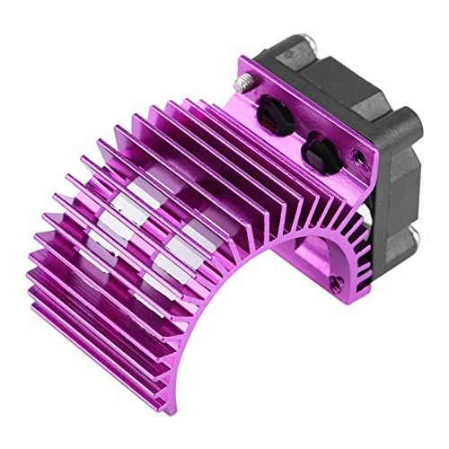 POENVFPO RC-Motorkühlkörper, RC-Kühlkörper mit Lüfter, Motorkühlkörper aus Aluminiumlegierung für Elektro-RC-Car Im Maßstab 1:10 (violett) von POENVFPO