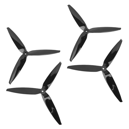 POENVFPO RC Propeller, Polycarbonat 7040 Propeller mit 3 Klingen für 7 Zoll 8 Zoll RC Drohne (Black) von POENVFPO