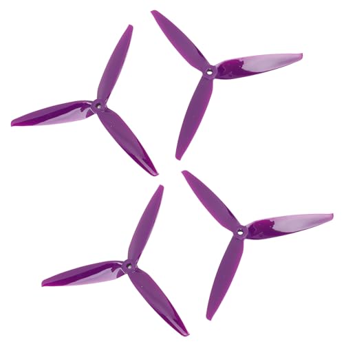 POENVFPO RC Propeller, Polycarbonat 7040 Propeller mit 3 Klingen für 7 Zoll 8 Zoll RC Drohne (Purple) von POENVFPO