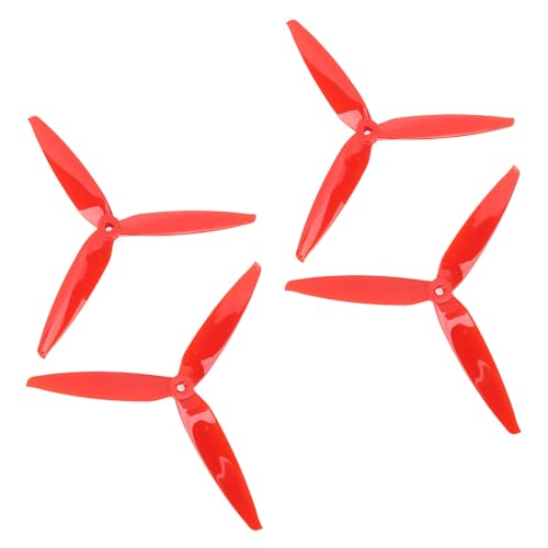 POENVFPO RC Propeller, Polycarbonat 7040 Propeller mit 3 Klingen für 7 Zoll 8 Zoll RC Drohne (Rot) von POENVFPO