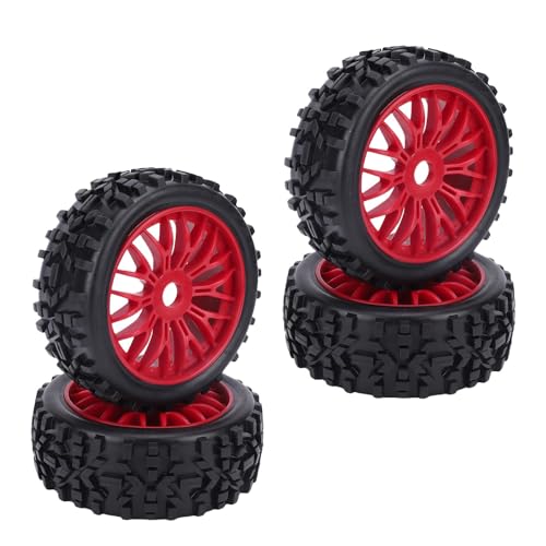 POENVFPO RC -Reifen, 4pcs 1/8 RC Off -Straßenauto -, Gummireifenersatz für Schlangen SRX8 (Rot) von POENVFPO