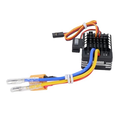 POENVFPO Robuster 80A Gebürstetes ESC -Water Proof Speed ​​Controller mit Flexiblen Anschlussoptionen für 1/10 RC -Auto RC Boot (Black) von POENVFPO