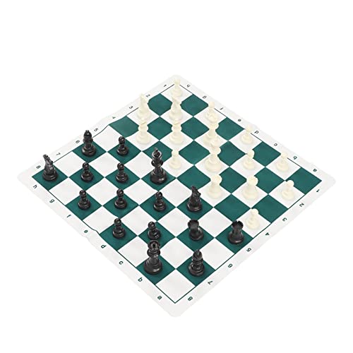 POENVFPO Tragbares Roll -up -Schachbrett Set Leichte Gewicht für Familienversammlungen, PP Schach Stück Nachahmung von Lederschachbrett, Anwendbare Szenen: Home/Picknick/Outdoor Sports/Clubs (Wang von POENVFPO