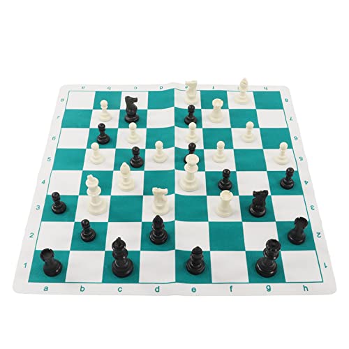 POENVFPO Tragbares Roll -up -Schachbrett Set Leichte Gewicht für Familienversammlungen, PP Schach Stück Nachahmung von Lederschachbrett, Anwendbare Szenen: Home/Picknick/Outdoor Sports/Clubs (Wang von POENVFPO
