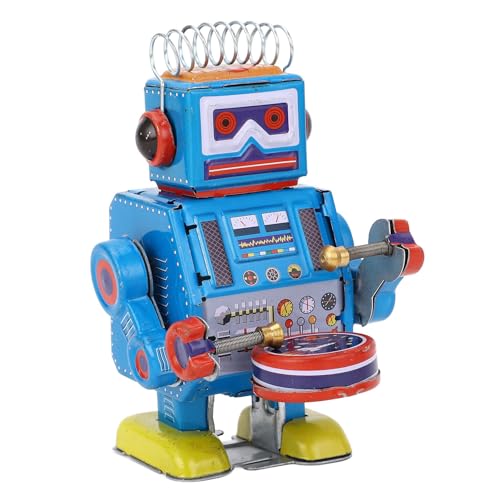 POENVFPO Uhrwerk Roboter Spielzeug Trommeln Vintage Zur Sammlung, Handgefertigter Blechroboter POENVFPO Uhrwerk Roboter Spielzeug Trommeln Vintage Zur Sammlung, Handgefertigter Blechroboter von POENVFPO
