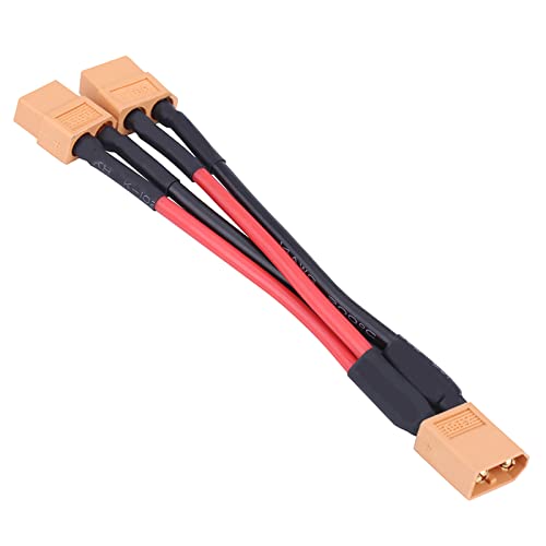 Parallelkabel XT60, Tragbar 2 Typen 1 weiblich auf 2 Male Akkuanschluss Adapter Kabel 14AWG für RC Lipo (1 männlich und 2 weiblich) von POENVFPO