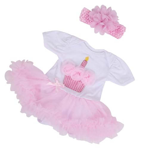 Schönes Rosa Spitzenrandpuppenkleid, Kerzenformmuster für 20-22-Zoll-Simulation Dolls Kleidung Accessoires von POENVFPO
