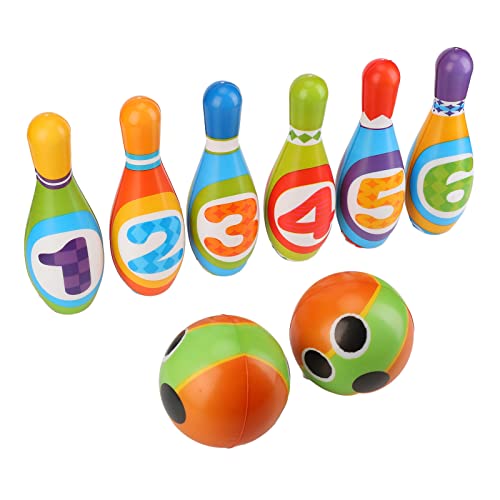 Zahlen-Bowling-Pin-Ball-Spielzeug, -Bowling-Pin-Ball-Spielzeug, -Bowling-Pin-Ball-Spielzeug, Marine-Funkgeräte (6 Bowling-Pin 2 Bowling-Kugel) von POENVFPO