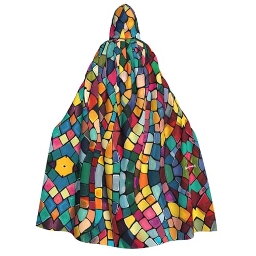 POEZJZW Abstrakter Umhang mit Kapuze für Erwachsene mit Mosaik für Damen und Herren, Halloween-Kostüm, Maskerade, Cosplay, Kostüm, Weihnachten, Party, Robe POEZJZW Abstrakter Umhang mit Kapuze für Erwachsene mit Mosaik für Damen und Herren, Halloween-Kostüm, Maskerade, Cosplay, Kostüm, Weihnachten, Party, Robe von POEZJZW