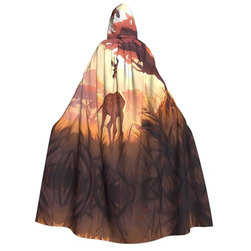 POEZJZW Afrikanische Savanne, Giraffe, Kalb, Erwachsenen-Umhang, mit Kapuze, Umhang für Damen und Herren, Halloween-Kostüm, Maskerade, Cosplay, Kostüm, Weihnachten, Party, Robe POEZJZW Afrikanische Savanne, Giraffe, Kalb, Erwachsenen-Umhang, mit Kapuze, Umhang für Damen und Herren, Halloween-Kostüm, Maskerade, Cosplay, Kostüm, Weihnachten, Party, Robe von POEZJZW