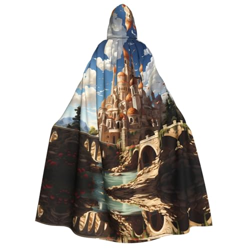 POEZJZW Anime Castle Sky Kapuzenumhang für Erwachsene für Damen und Herren, Halloween-Kostüm, Maskerade, Cosplay, Kostüm, Weihnachten, Party, Robe von POEZJZW