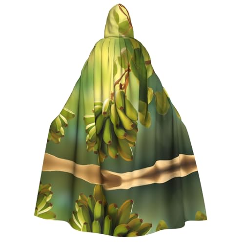 POEZJZW Bananenbaum-Umhang mit Kapuze für Erwachsene für Damen und Herren, Halloween-Kostüm, Maskerade, Cosplay, Kostüm, Weihnachten, Party, Robe von POEZJZW