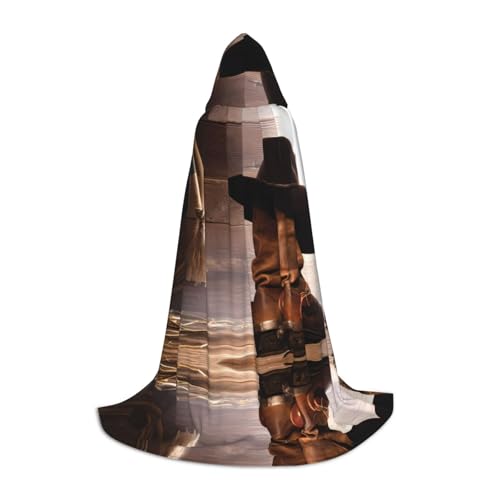 POEZJZW Cowboy-Umhang, schwarzer Hut, Westernstiefel-Muster, Teenager, Kapuzenumhang, für Damen und Herren, Halloween-Kostüm, Maskerade, Cosplay, Kostüm, Weihnachten, Party, Robe, Größe M POEZJZW Cowboy-Umhang, schwarzer Hut, Westernstiefel-Muster, Teenager, Kapuzenumhang, für Damen und Herren, Halloween-Kostüm, Maskerade, Cosplay, Kostüm, Weihnachten, Party, Robe, Größe M von POEZJZW