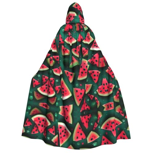 POEZJZW Dream Wassermelonen-Umhang mit Kapuze für Erwachsene für Damen und Herren, Halloween-Kostüm, Maskerade, Cosplay, Kostüm, Weihnachten, Party, Robe von POEZJZW