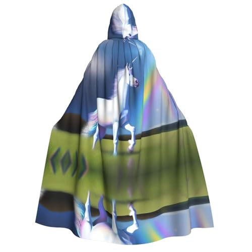 POEZJZW Einhorn-Umhang mit Kapuze für Erwachsene für Damen und Herren, Halloween-Kostüm, Maskerade, Cosplay, Kostüm, Weihnachten, Party, Robe POEZJZW Einhorn-Umhang mit Kapuze für Erwachsene für Damen und Herren, Halloween-Kostüm, Maskerade, Cosplay, Kostüm, Weihnachten, Party, Robe von POEZJZW