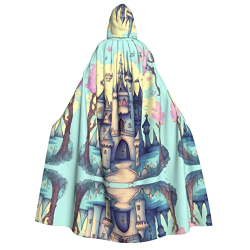 POEZJZW Fairytale Castle Umhang mit Kapuze für Erwachsene für Damen und Herren, Halloween-Kostüm, Maskerade, Cosplay, Kostüm, Weihnachten, Party, Robe von POEZJZW