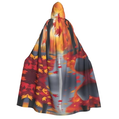 POEZJZW Forest Path Kapuzenumhang für Erwachsene, für Damen und Herren, Halloween-Kostüm, Maskerade, Cosplay, Kostüm, Weihnachten, Party, Robe von POEZJZW