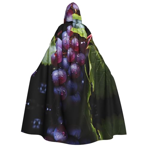 POEZJZW Fresh Grapes Umhang mit Kapuze für Erwachsene für Damen und Herren, Halloween-Kostüm, Maskerade, Cosplay, Kostüm, Weihnachten, Party, Robe von POEZJZW