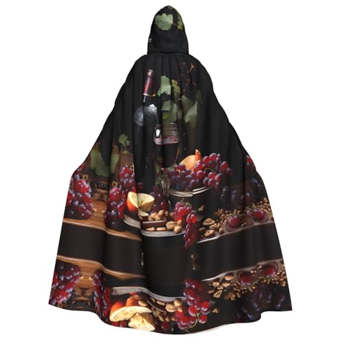 POEZJZW Fruits And Wines Kapuzenumhang für Erwachsene für Damen und Herren, Halloween-Kostüm, Maskerade, Cosplay, Kostüm, Weihnachten, Party, Robe von POEZJZW