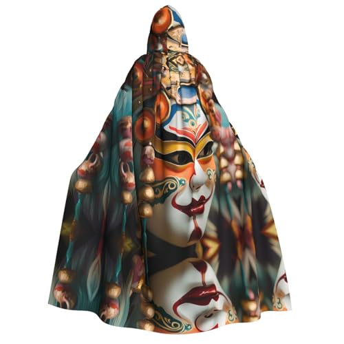 POEZJZW Gesichts-Make-up-Umhang mit Kapuze für Damen und Herren, Halloween-Kostüm, Maskerade, Cosplay, Kostüm, Weihnachten, Party, Robe POEZJZW Gesichts-Make-up-Umhang mit Kapuze für Damen und Herren, Halloween-Kostüm, Maskerade, Cosplay, Kostüm, Weihnachten, Party, Robe von POEZJZW