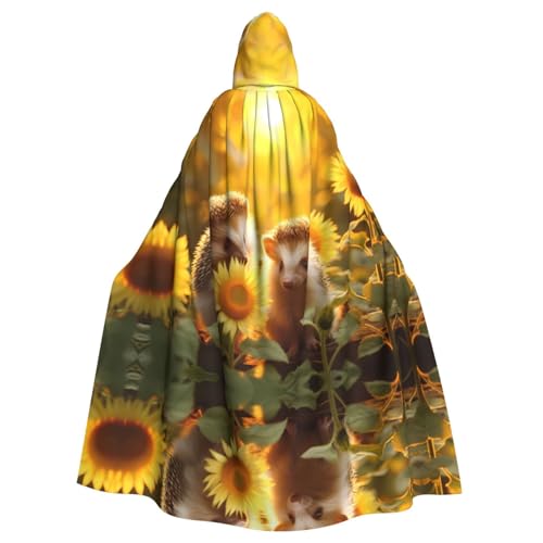 POEZJZW Kapuzenumhang mit Sonnenblume und Igel, Umhang für Erwachsene, Herren, Damen, Weihnachten, Kapuzenumhang, Cosplay-Kostüme POEZJZW Kapuzenumhang mit Sonnenblume und Igel, Umhang für Erwachsene, Herren, Damen, Weihnachten, Kapuzenumhang, Cosplay-Kostüme von POEZJZW