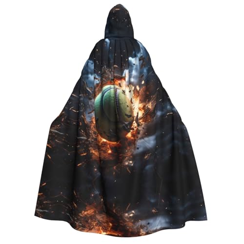 POEZJZW Lightning Fever Tennisumhang mit Kapuze für Erwachsene für Damen und Herren, Halloween-Kostüm, Maskerade, Cosplay, Kostüm, Weihnachten, Party, Robe von POEZJZW