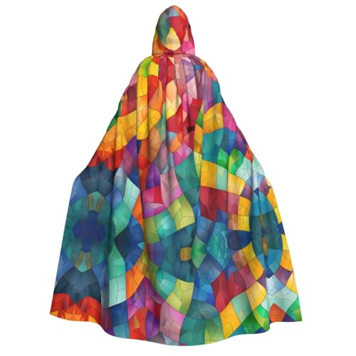 POEZJZW Mosaik-Farbkarte für Erwachsene, Kapuzenumhang, für Damen und Herren, Halloween-Kostüm, Maskerade, Cosplay, Kostüm, Weihnachten, Party, Robe POEZJZW Mosaik-Farbkarte für Erwachsene, Kapuzenumhang, für Damen und Herren, Halloween-Kostüm, Maskerade, Cosplay, Kostüm, Weihnachten, Party, Robe von POEZJZW