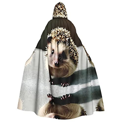 POEZJZW Niedlicher Igel-Umhang mit Kapuze für Erwachsene für Damen und Herren, Halloween-Kostüm, Maskerade, Cosplay, Kostüm, Weihnachten, Party, Robe von POEZJZW
