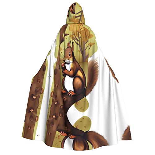 POEZJZW Nussfressendes Eichhörnchen-Umhang mit Kapuze für Erwachsene für Damen und Herren, Halloween-Kostüm, Maskerade, Cosplay, Kostüm, Weihnachten, Party, Robe POEZJZW Nussfressendes Eichhörnchen-Umhang mit Kapuze für Erwachsene für Damen und Herren, Halloween-Kostüm, Maskerade, Cosplay, Kostüm, Weihnachten, Party, Robe von POEZJZW