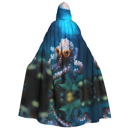 POEZJZW Oktopus mit großen Augen, Umhang mit Kapuze für Erwachsene, für Damen und Herren, Halloween-Kostüm, Maskerade, Cosplay, Kostüm, Weihnachten, Party, Robe POEZJZW Oktopus mit großen Augen, Umhang mit Kapuze für Erwachsene, für Damen und Herren, Halloween-Kostüm, Maskerade, Cosplay, Kostüm, Weihnachten, Party, Robe von POEZJZW